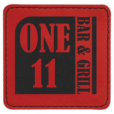 Square Leatherette Patch with Adhesive