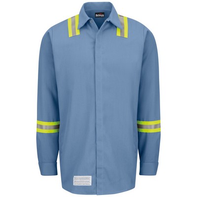 Bulwark Enhanced Visibility Concealed-Gripper Pocketless Work Shirt