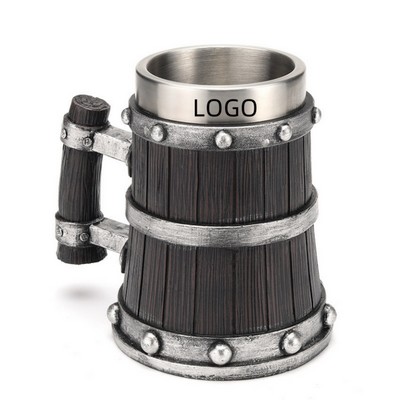 15 Oz German Stainless Steel Barrel Beer Mug