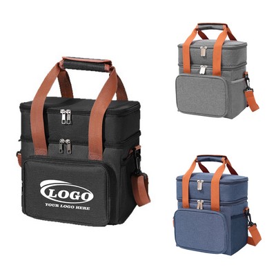 Reusable Insulated Lunch Bag With Shoulder Strap