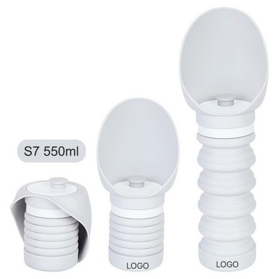 Portable Foldable Dog Water Bottle Outdoor Pet Travel Drinking Cup 550ML