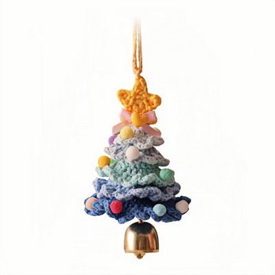 Hand Crocheted Plush Christmas Tree Ornament for Tree and Car Decor