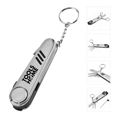 7" 1 Multifunction Stainless Steel Golf Tool W/ Key Chain