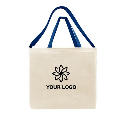 Shoulder Strap Natural Canvas T-Bottom Tote Bag