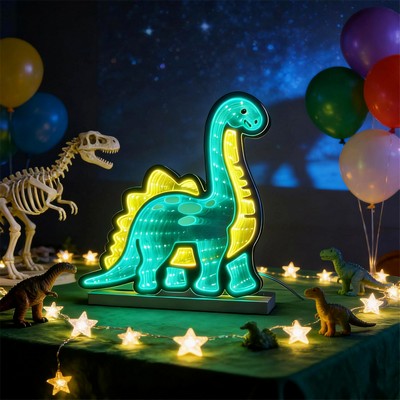 Custom Green Dinosaur Infinity Neon Sign
