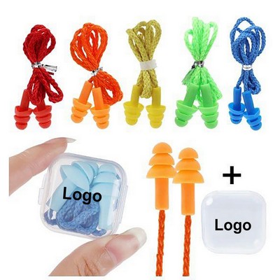 Noise Cancelling Soft Silicone Earplugs in Case