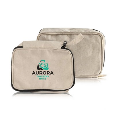 Cotton Canvas Toiletry Bag with Carry Loop