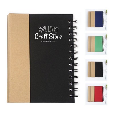 Eco-Friendly Flip-Top Notebook with Sticky Note