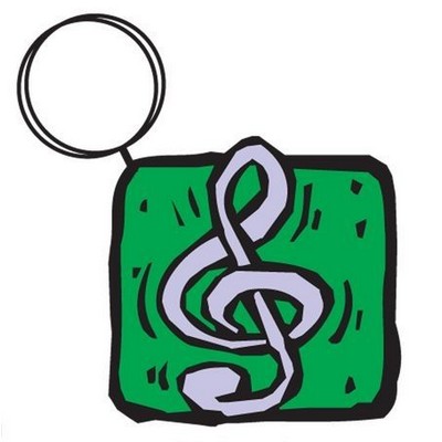 Treble Clef Executive Key Chain w/Mirrored Back (6 Square Inch)