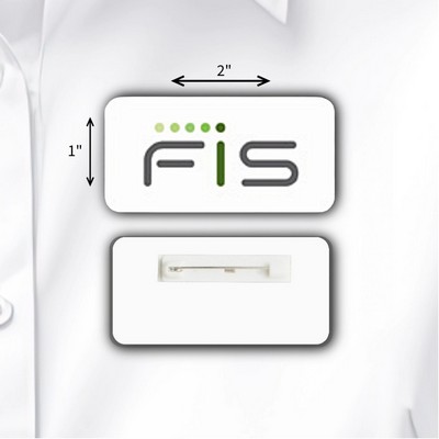 Laminated Name Badge (1"X2") Rectangle