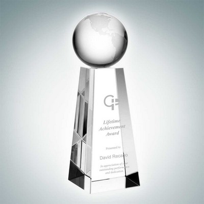 Top Of World Globe Optical Crystal Award (Small)