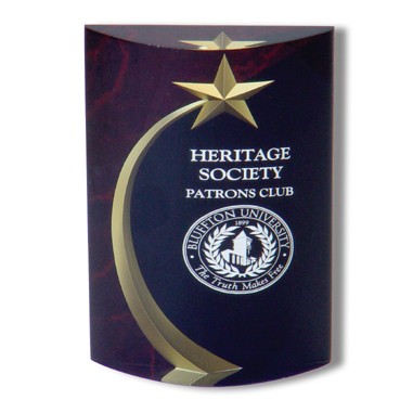6" RED MARBLE TROPHY( engraved )