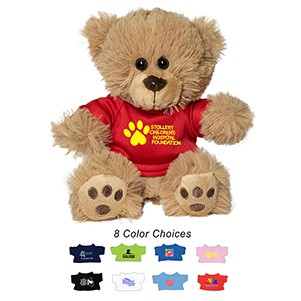 "Ted T. Bear" 6" Plush Teddy Bear w/Choice of T-Shirt Color (Overseas)