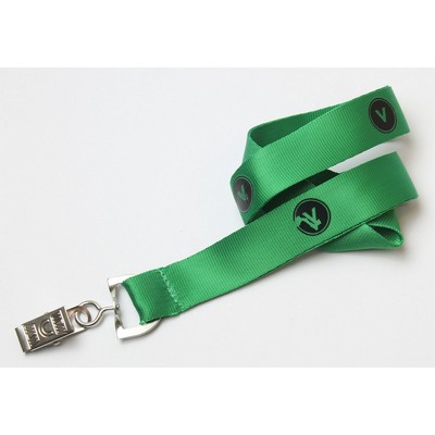 1" Green Nylon Lanyard (20 Mil)