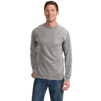 Port & Co™ Tall Long Sleeve Essential Pocket Tee.