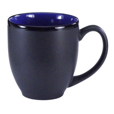 16 Oz. Hilo Bistro Mug (Matte Black/Ocean Blue)