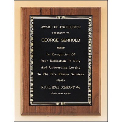 Walnut Plaque w/ Jewelers Black Plate 9" x 12"