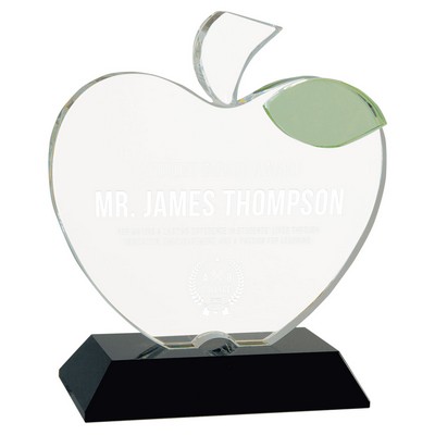 Crystal Apple on Black Stand
