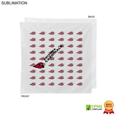 White Square Bandana, Sublimated Full Color Logos (22"x22")