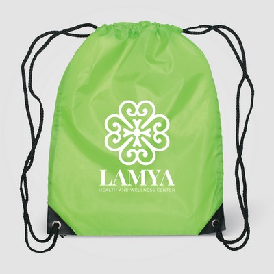 Vilda 210D Polyester Drawstring Backpack - Metallic Imprint - Silkscreen