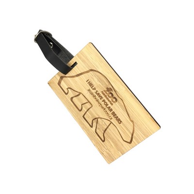 Bamboo Luggage Tag with PU Strap