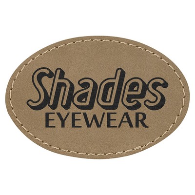 Oval Leatherette Patch with Adhesive