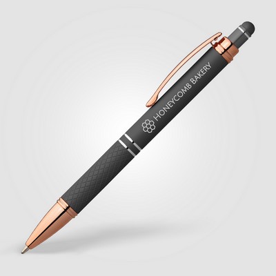 Phoenix Softy Rose Gold Metallic Pen w/ Stylus - Laser