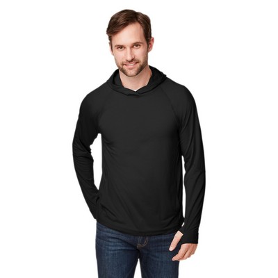 NORTH END® Unisex JAQ Stretch Performance Hooded Long Sleeve T-Shirt
