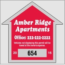 Clear Polyester House Parking Permit Decal w/Face Adhesive