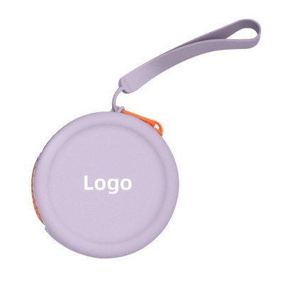 Round Silicone Zippered Coin Pouch