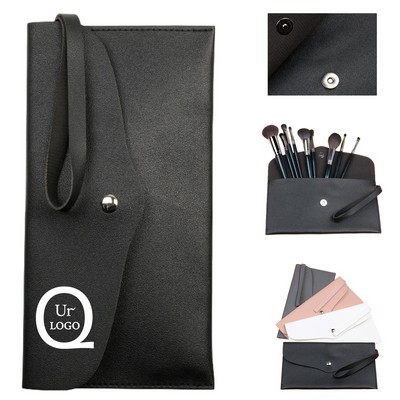 PU Pouch Handbag for 15Pcs Makeup Brushes