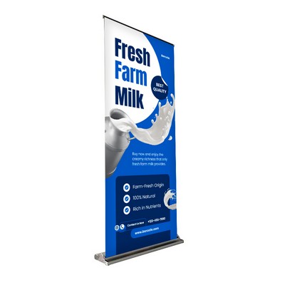 36"W x 80"H Monza Trak Retractable Banner Stand, Hardware Only
