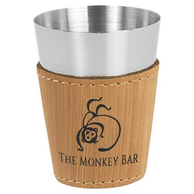 2 oz. Leatherette & Stainless Steel Shot Glass