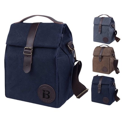 Insulated Waxed Canvas Lunch Bag