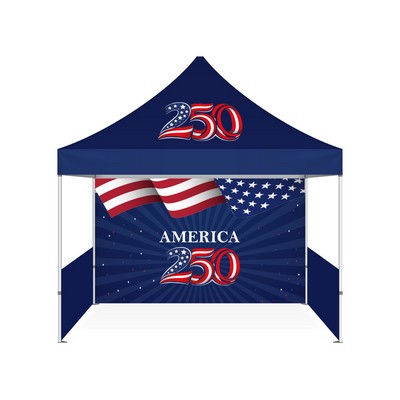 10' Custom Aluminum Canopy Tent Package with Double Sided Full Backwall + Sidewall + Frontwall