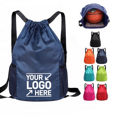 19" x 15" Oxford Cloth Basketball Drawstring Backpack