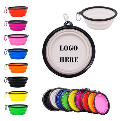 Collapsible Silicone Pet Bowl With Carabiners