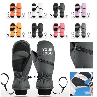 Waterproof Winter Ski Gloves With Thermal Insulation