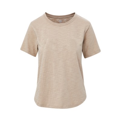 Natalie Women's Curved Hem Slub Jersey Tee