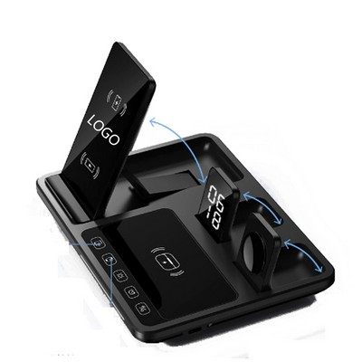 Three In One Desktop Clock Touch Digital Intelligent Wireless Charger