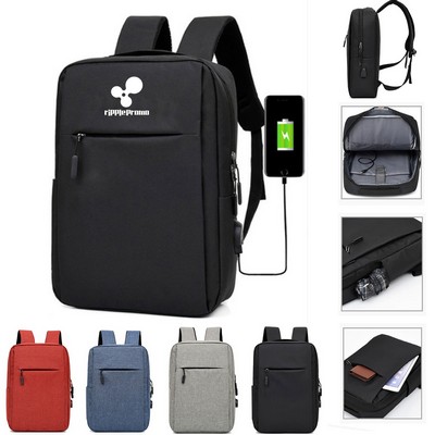 15.6-inch Travel Laptop Backpack with USB Charging Port
