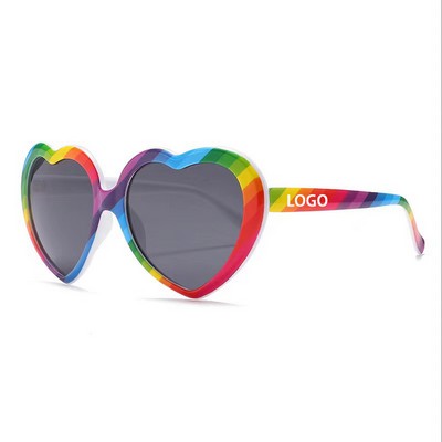 Heart Shaped Pride Rainbow Sunglasses