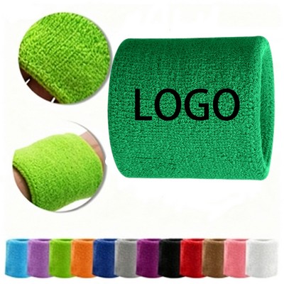 Breathable Cotton Athletic Wrist Sweatband