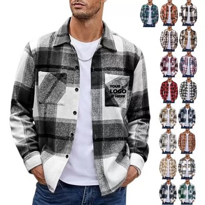 Men's Button Down Long Sleeve Plaid Casual Shirts