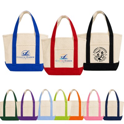 24 oz. Mini TJ Canvas Tote Bag- 13" x 11"x 6"