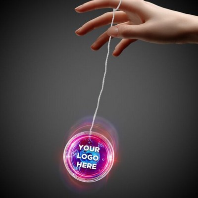 2" Light-Up Blue & Clear Yo-Yo w/Red LED(Pad Print)