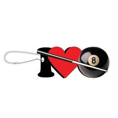 I Love Pool Zipper Pull