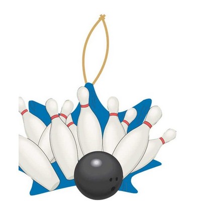 Bowling Strike Promotional Ornament w/ Black Back (4 Square Inch)