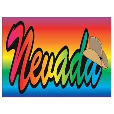 Nevada w/ Cowboy Hat Metal Photo Magnet (2 1/2"x3 1/2")