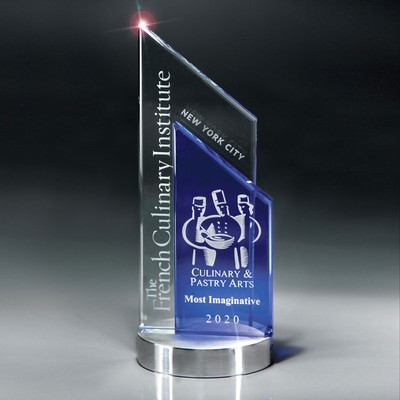 Blue and Optic Crystal Peak on Aluminum Base